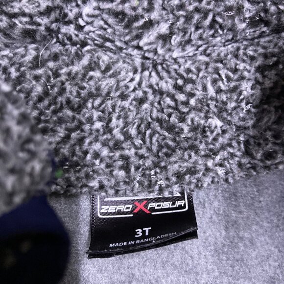 Zero Xposur Toddler Boys 3T Winter Jacket – Blue & Gray Fleece-Lined Hood - Picture 3 of 7